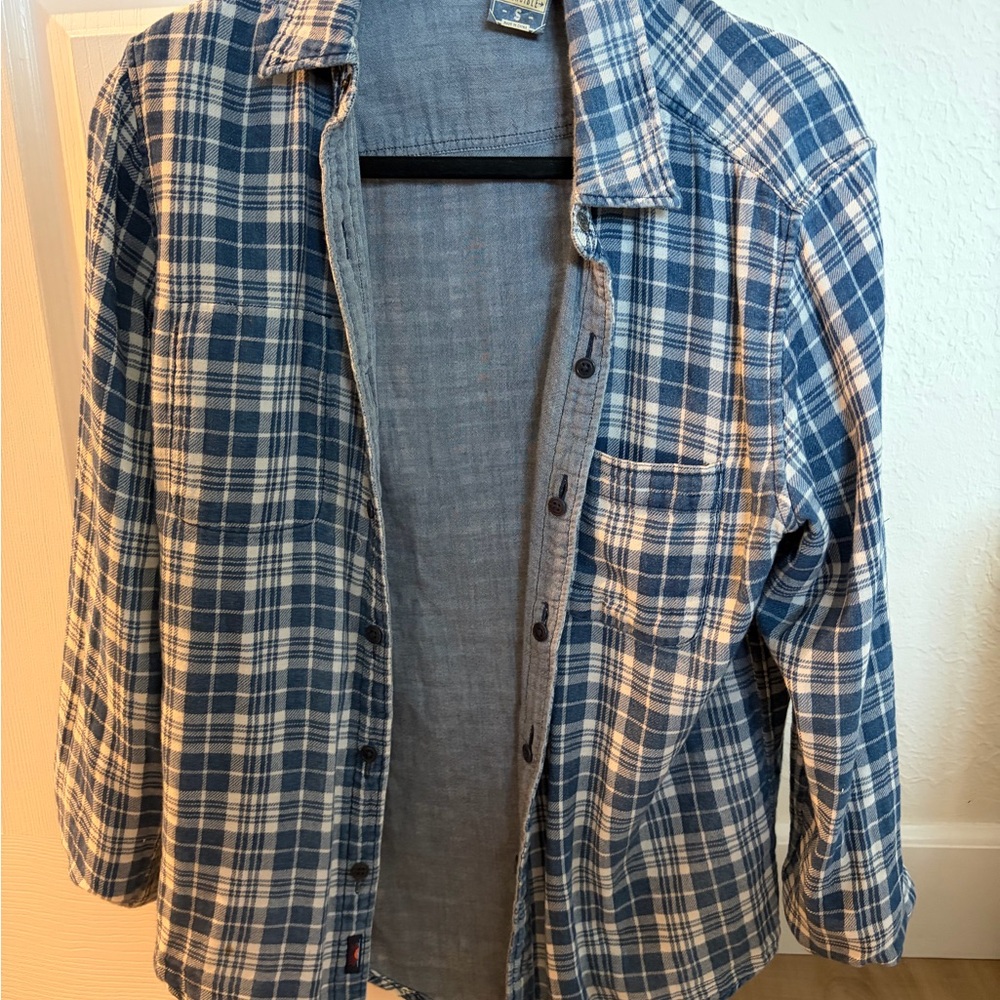 Faherty reversible flannel/chambray shirt
